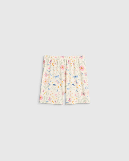 Bamboo Short Sleeve and Shorts Pajama Set - 2T / Lavender Hearts