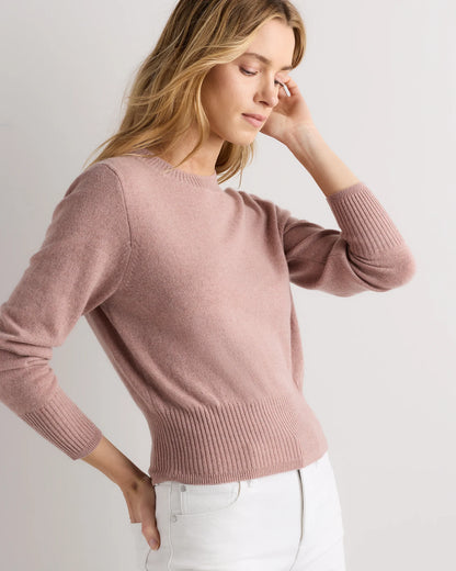 Mongolian Cashmere Shrunken Crewneck Sweater - XS / Ivory