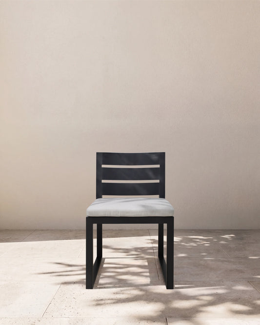 Linear Aluminum Outdoor Dining Side Chair (Set of 2) - Set of 2 / Dark Charcoal