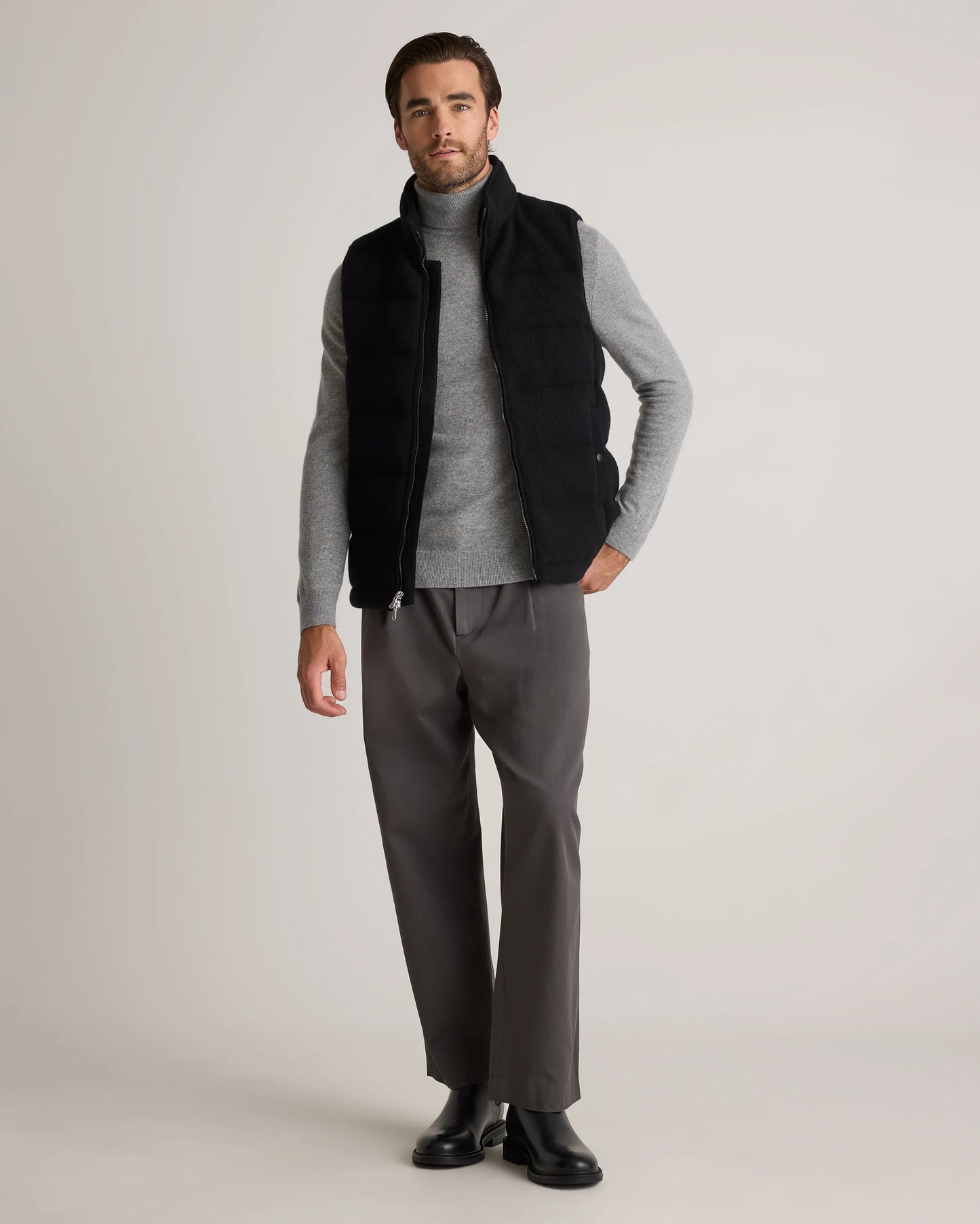 Mongolian Cashmere Puffer Vest - S / True Navy