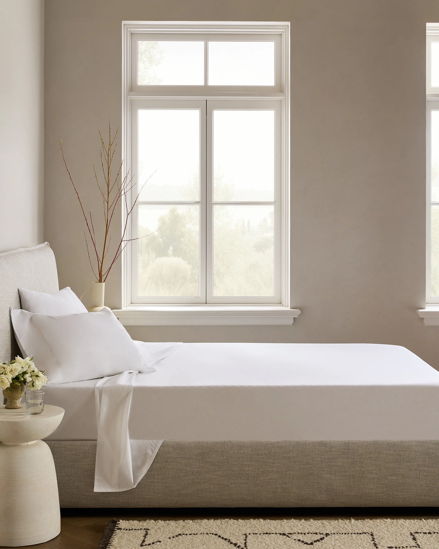 Organic Crisp Percale Pillowcase Set - Standard / White