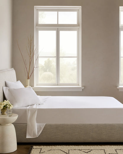 Organic Crisp Percale Pillowcase Set - Standard / White