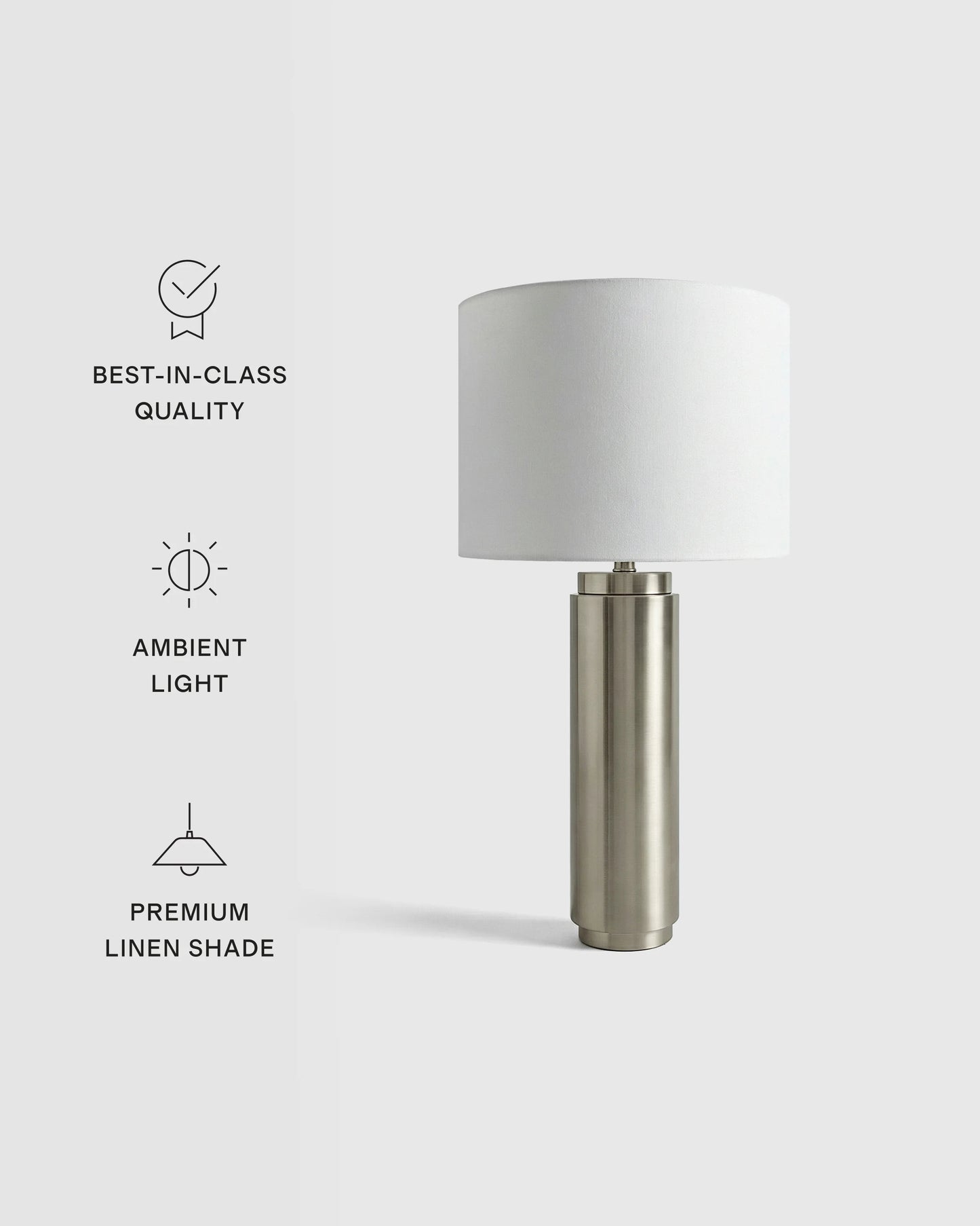 Cylindrical Iron Table Lamp - One Size / Brass