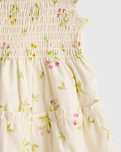 100% Organic Cotton Poplin Smocked Dress - 3-6M / Wisteria Floral