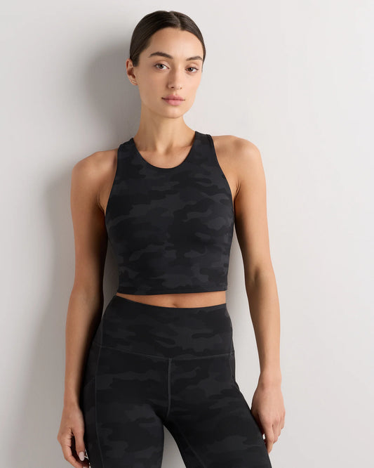 Ultra-Form High-Neck Cropped Tank - XS / Black Camo