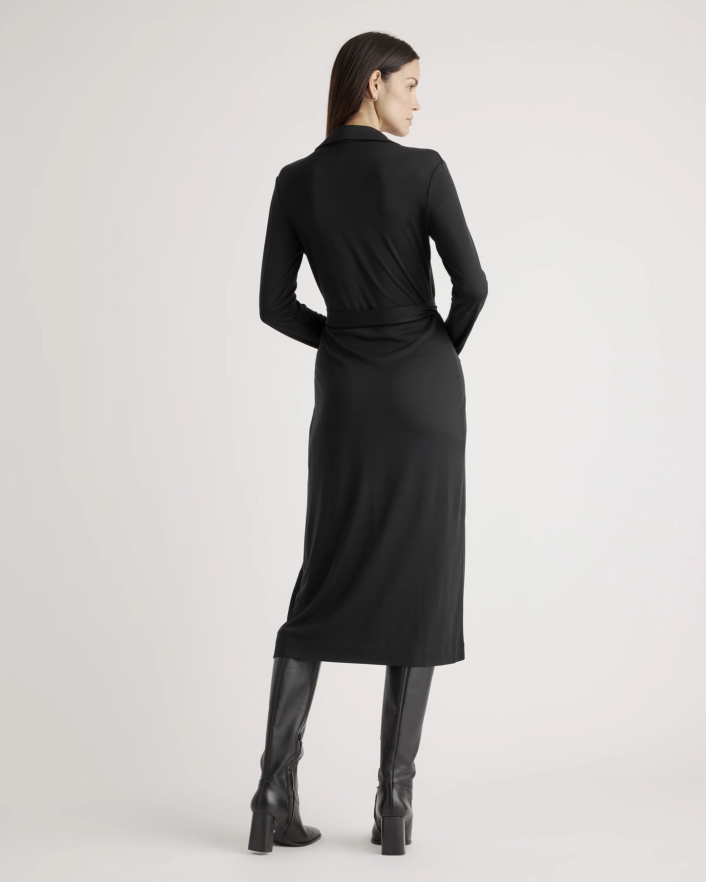 100% Silk Jersey Midi Wrap Dress - XS / Crimson Prism