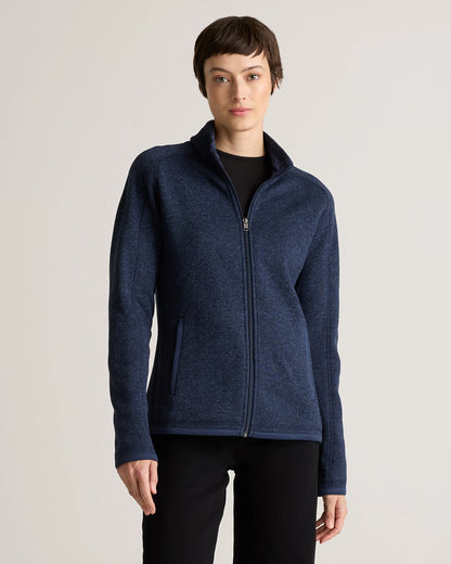 Sweater-Knit Fleece Full-Zip Jacket - XS / Heather Mineral Green