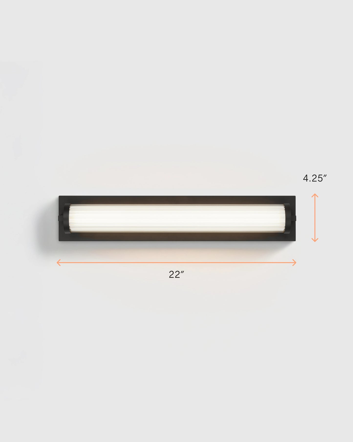 Ribbed Steel LED Vanity Sconce - 22" / Brass