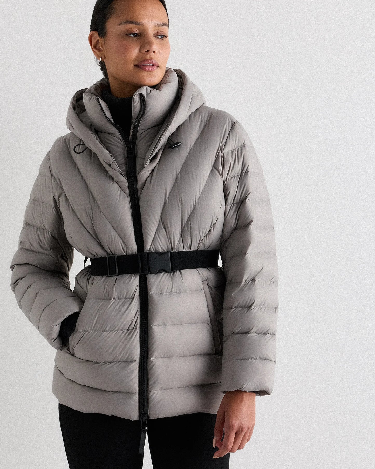 Responsible Down Belted Puffer Coat - XS / Hot Fudge