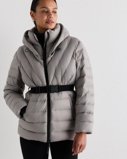 Responsible Down Belted Puffer Coat - XS / Hot Fudge