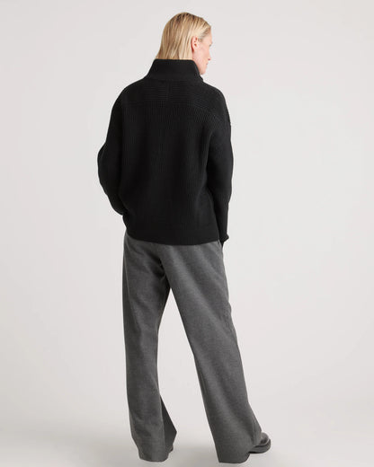 Australian Merino Wool Half Zip Sweater - XS / Heather Grey