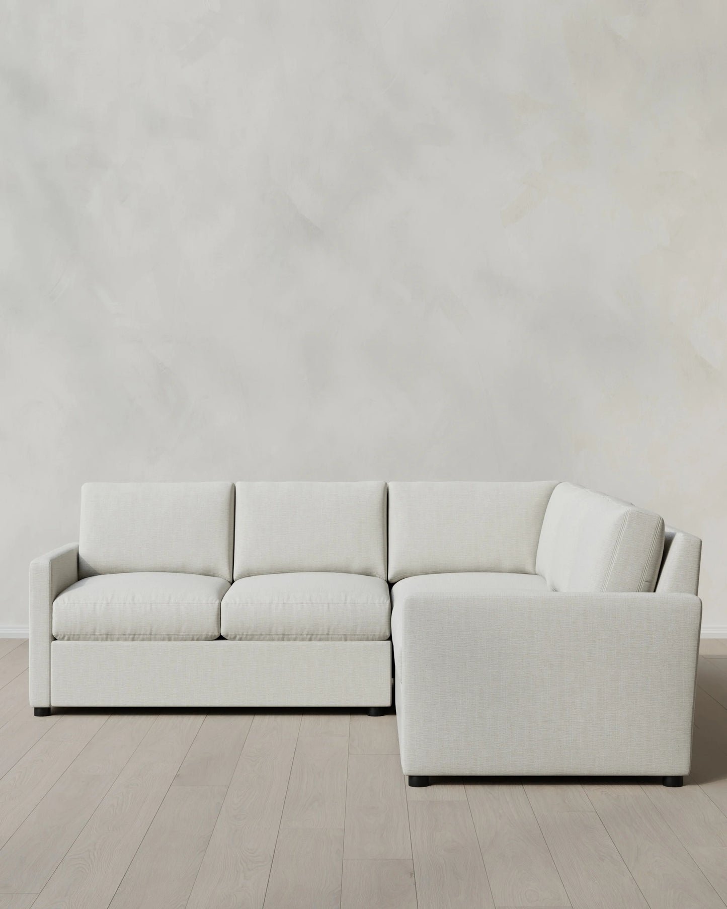 Brennan L Sectional in Performance Chenille Linen Blend - 99x99 / Snow