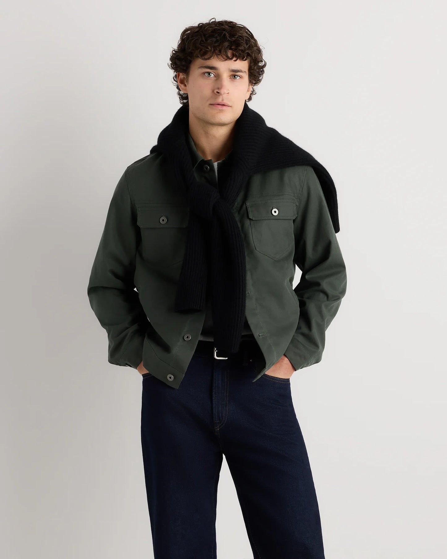 Organic Waxed Canvas Trucker Jacket - S / Black