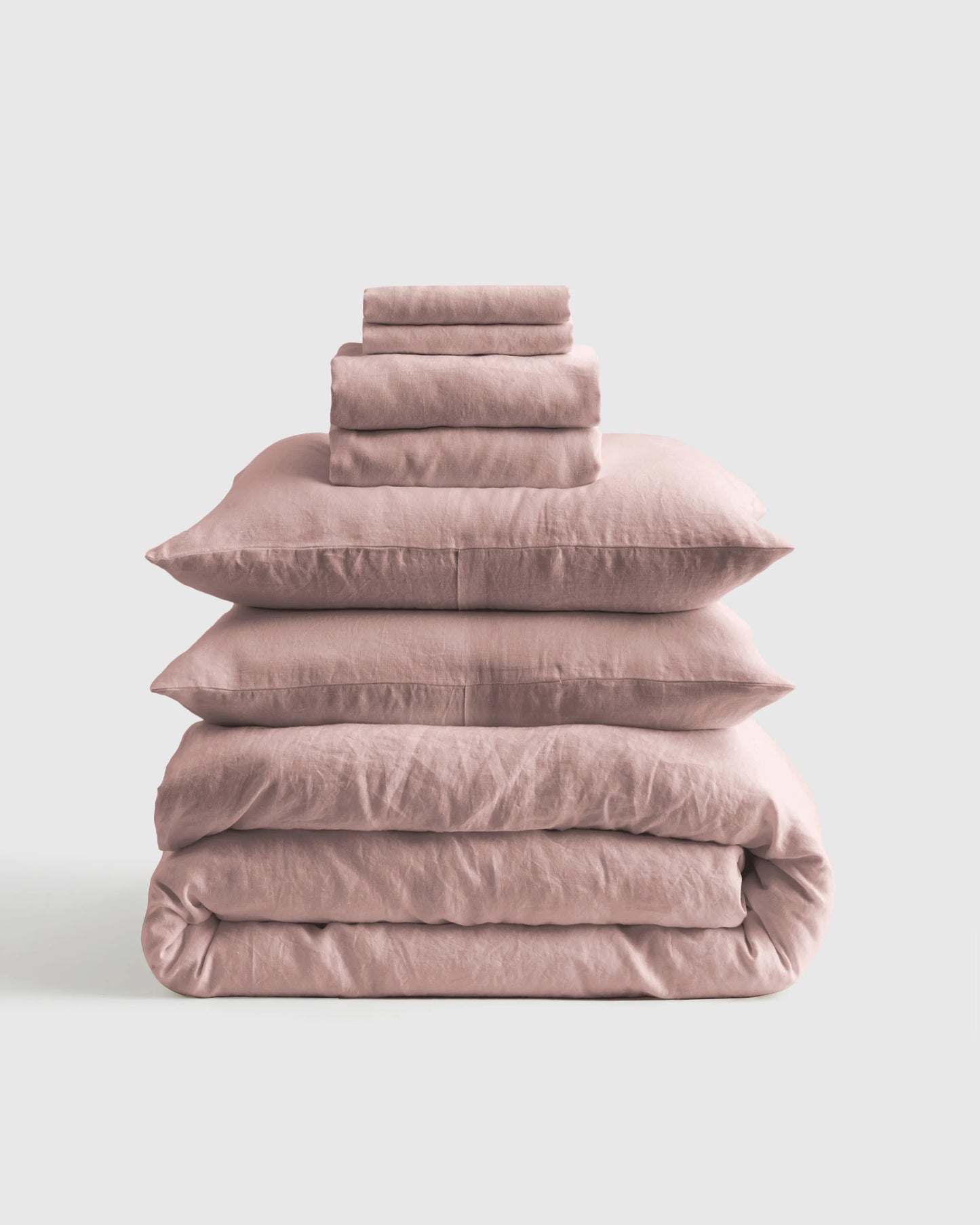 European Linen Deluxe Bedding Bundle - Twin / Willowleaf/White Stripe