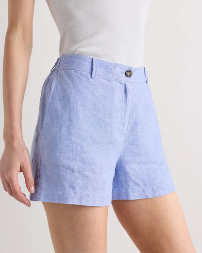 100% European Linen Trouser Shorts - 0 / Bayberry Olive