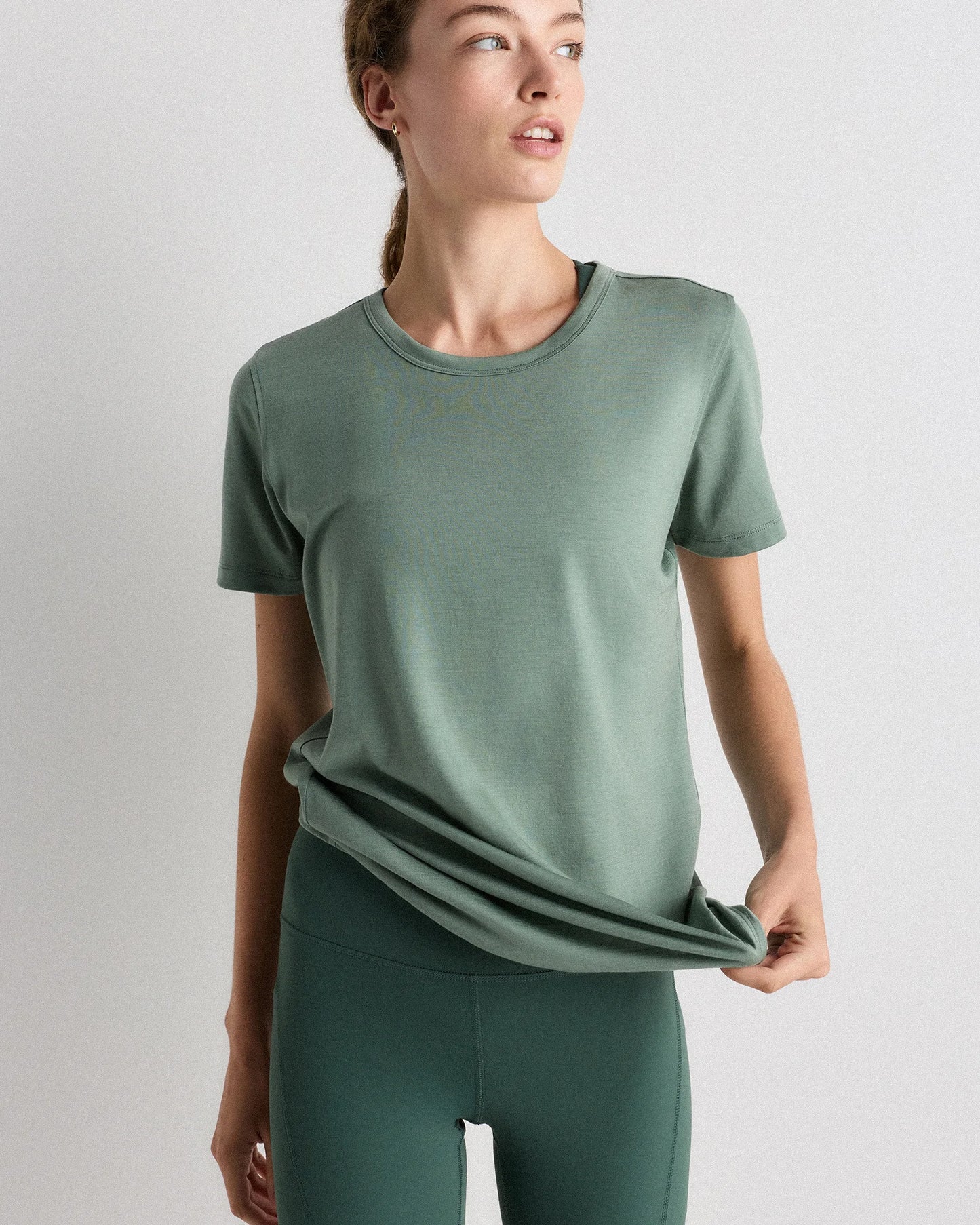 100% Merino Wool All-Season Base Layer Tee - XS / Sea Spray Green