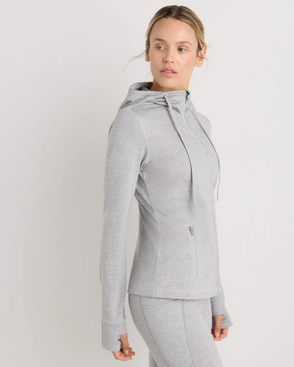 Ultra-Soft Slim Fit Hooded Jacket - XS / Heather Black