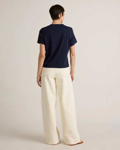 100% Organic Cotton Boxy V-Neck Tee (3-Pack) - XS / Deep Navy