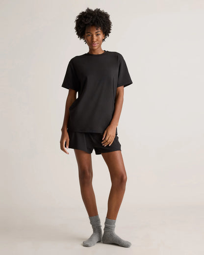 Dream Lounge Oversized Short Sleeve Pajama Set - XS / Bold Black