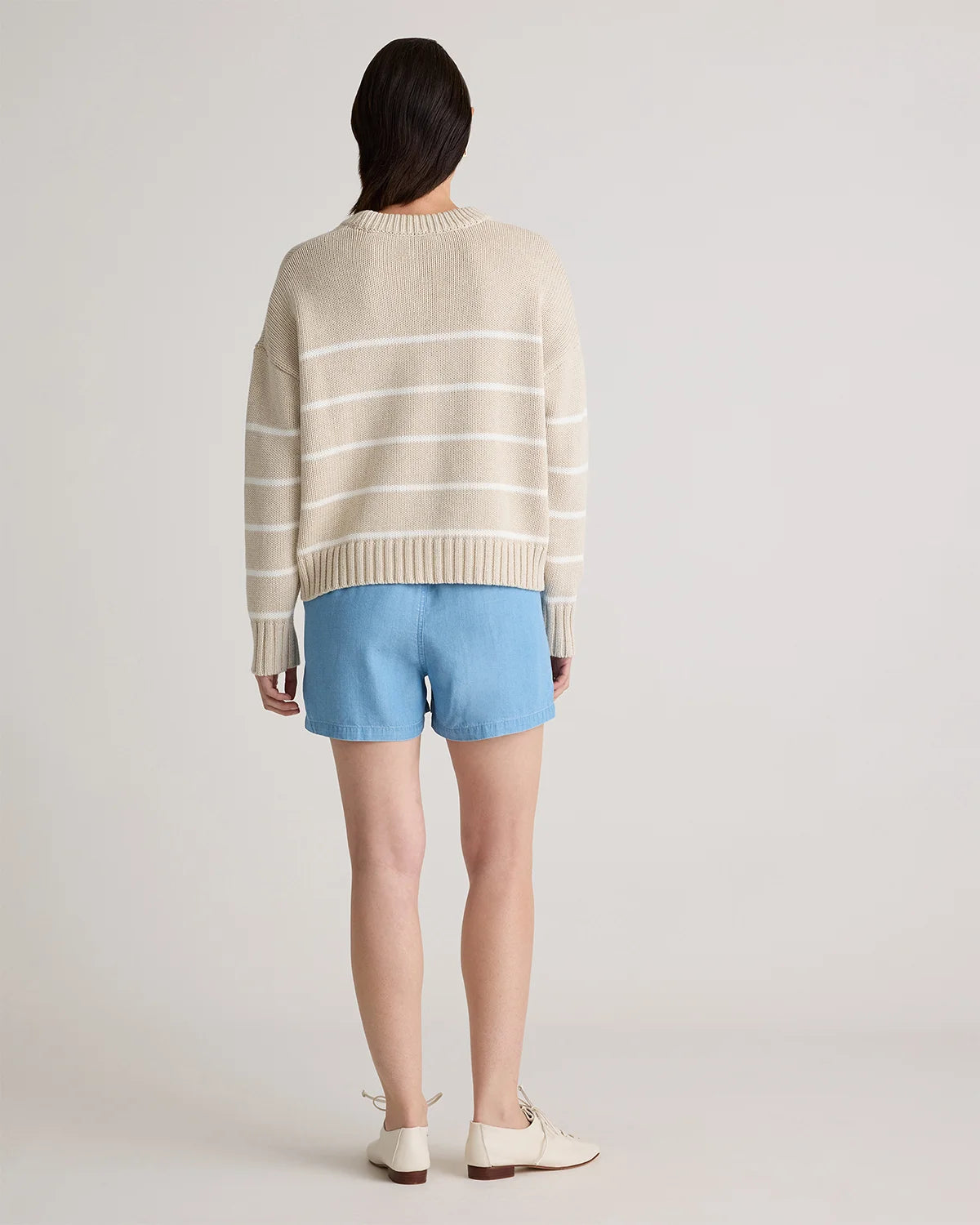 Pull-On Tencel Chambray Shorts - XS / Light Indigo