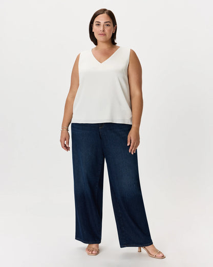 Washable Stretch Silk Tank - 1X / Navy