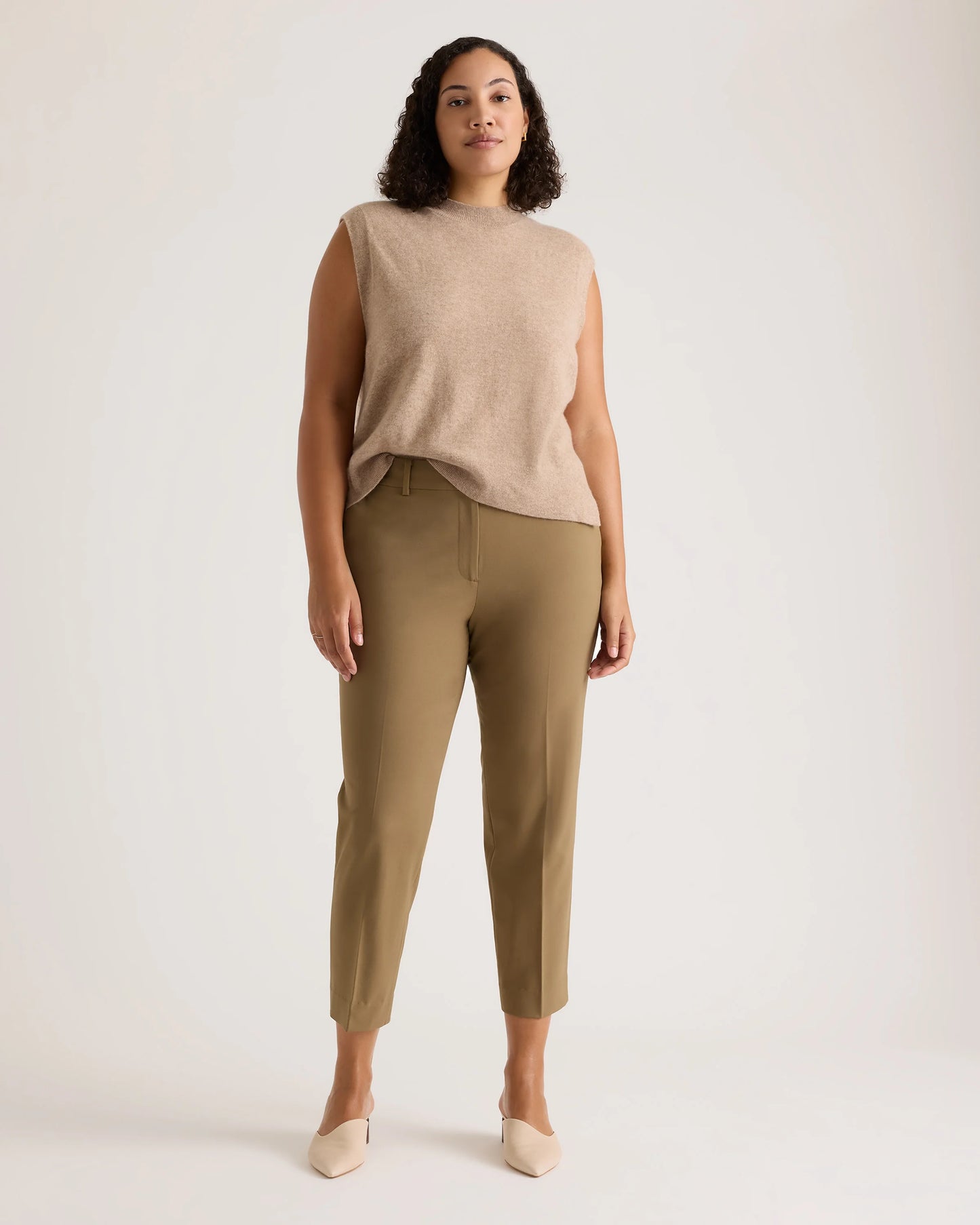 Italian Wool Slim Leg Ankle Pants - 0 / Grey Melange