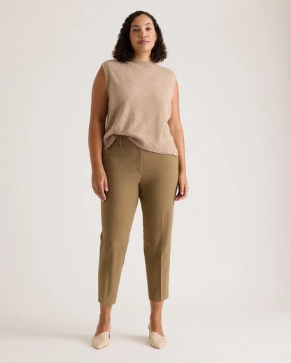 Italian Wool Slim Leg Ankle Pants - 0 / Grey Melange