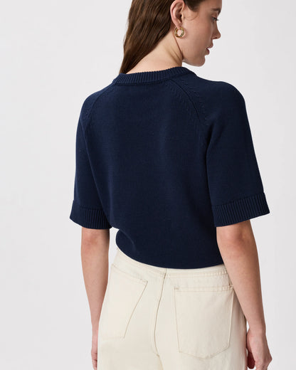 100% Organic Cotton Sweater Tee - XS / Navy