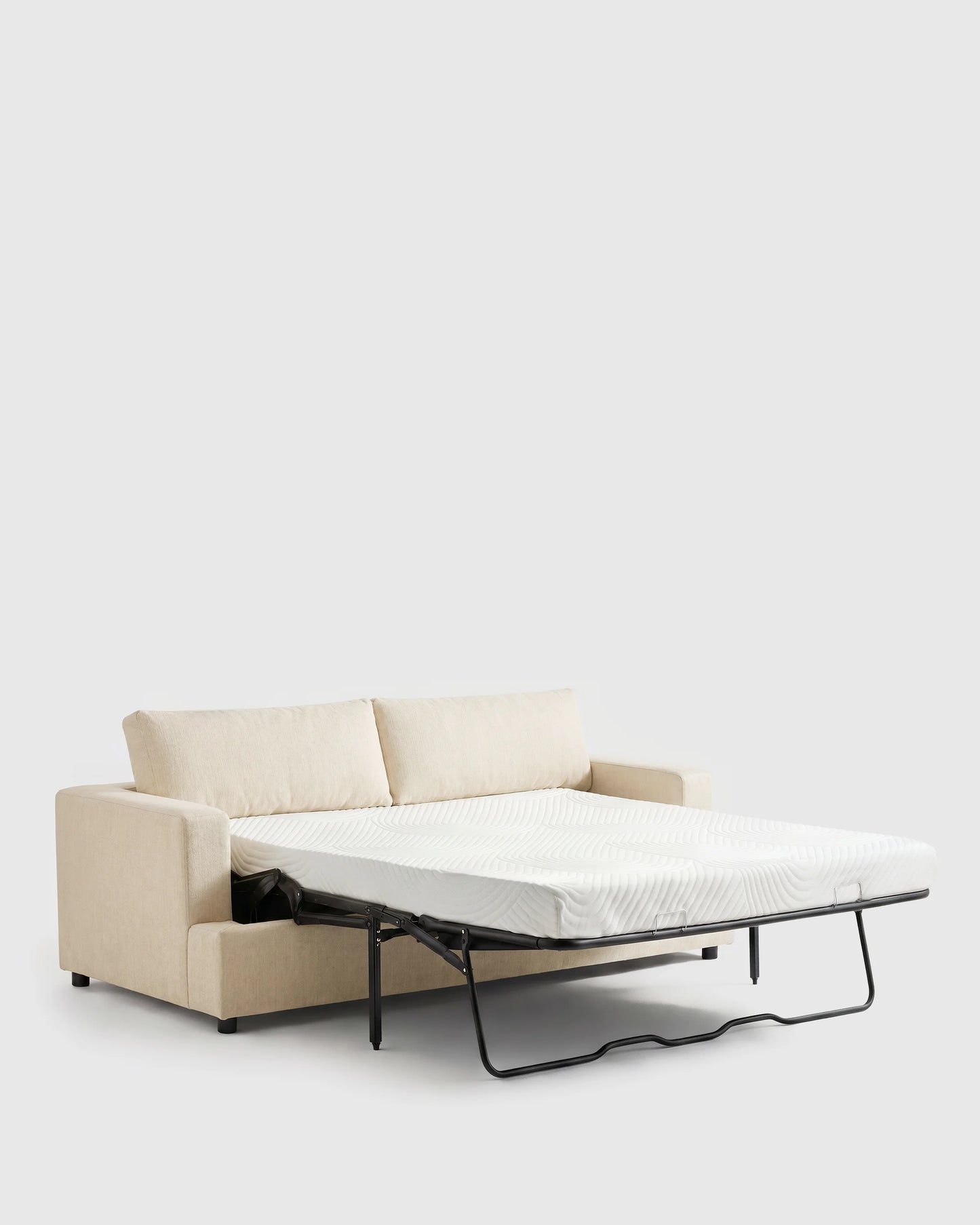 Sierra Curved Arm Sleeper Sofa in Performance Basketweave - One Size / Flax