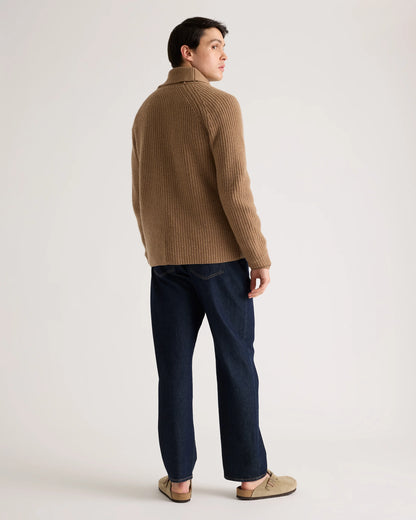 Mongolian Cashmere Shawl Collar Cardigan - S / Black
