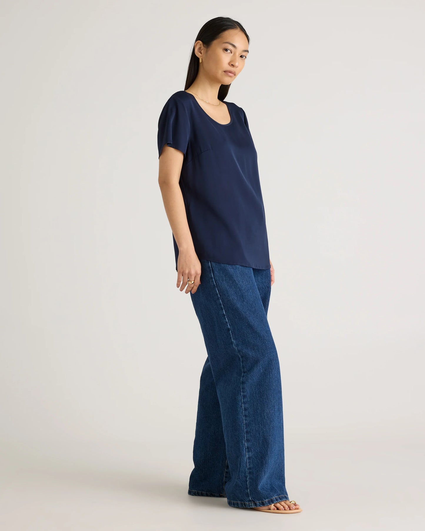 Washable Stretch Silk Tee - XS / Deep Orchid Purple