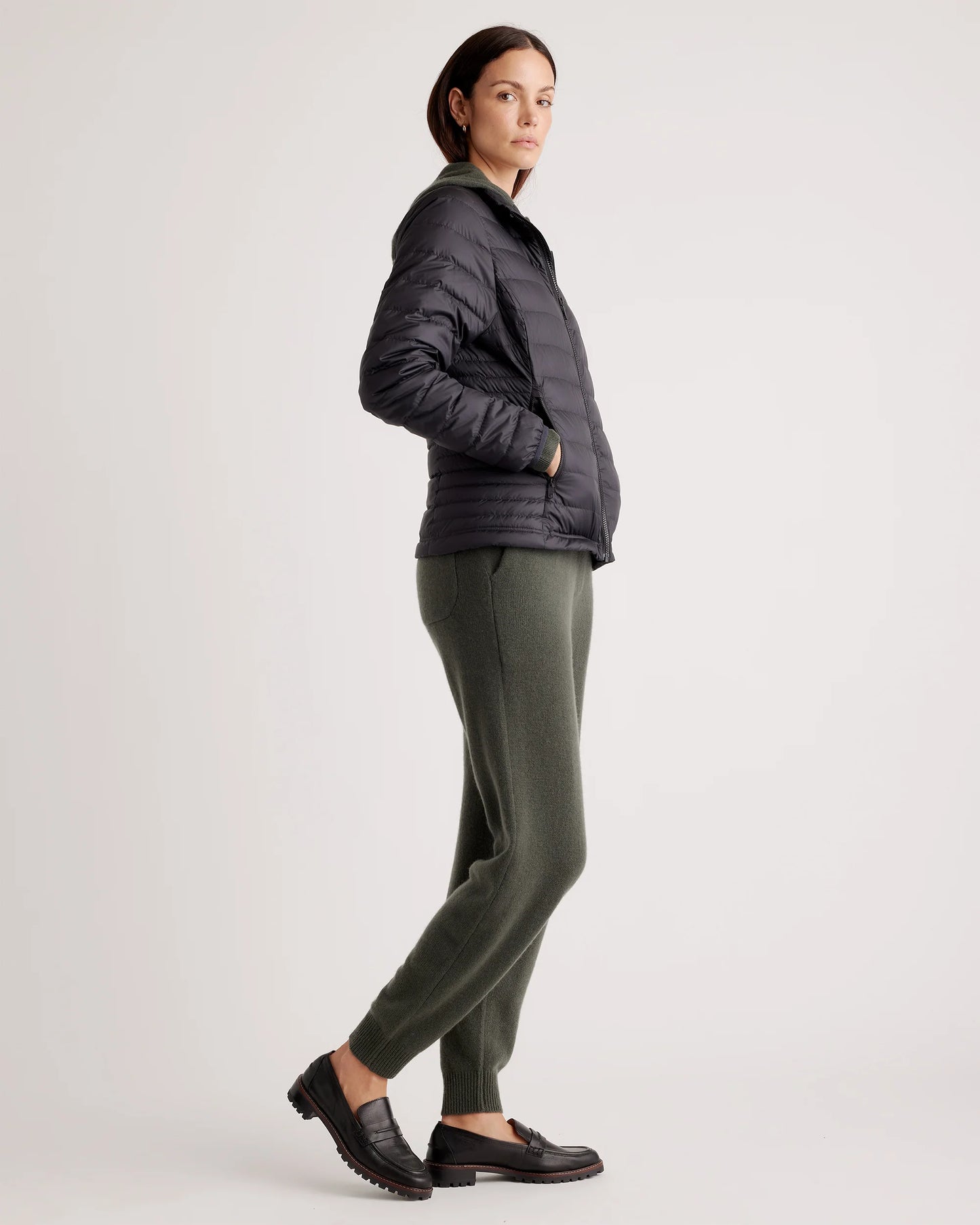 Lightweight Down Packable Puffer Jacket - XS / Black
