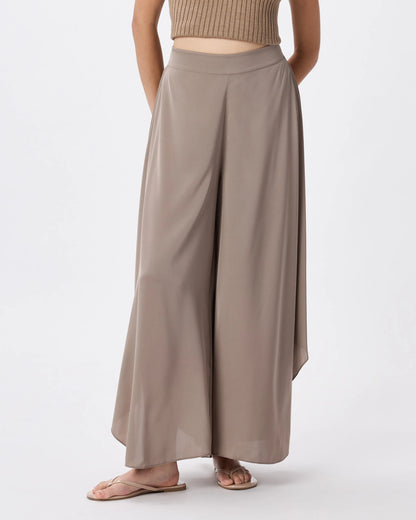 Washable Stretch Silk Palazzo Pants - XS / Black