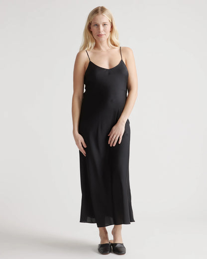 Washable Stretch Silk Maternity Slip Dress - XS / Moonstone Blue Heirloom Floral