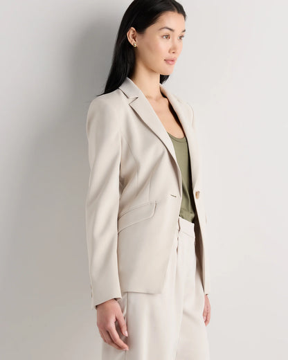 Stretch Crepe Cinched Waist Blazer - XS / Sand