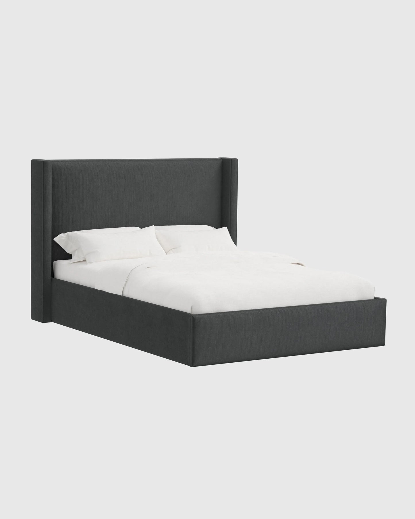 Wingback Bed in Performance Velvet - Full / Walnut