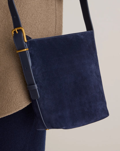 Italian Suede Bucket Crossbody - One Size / Sand