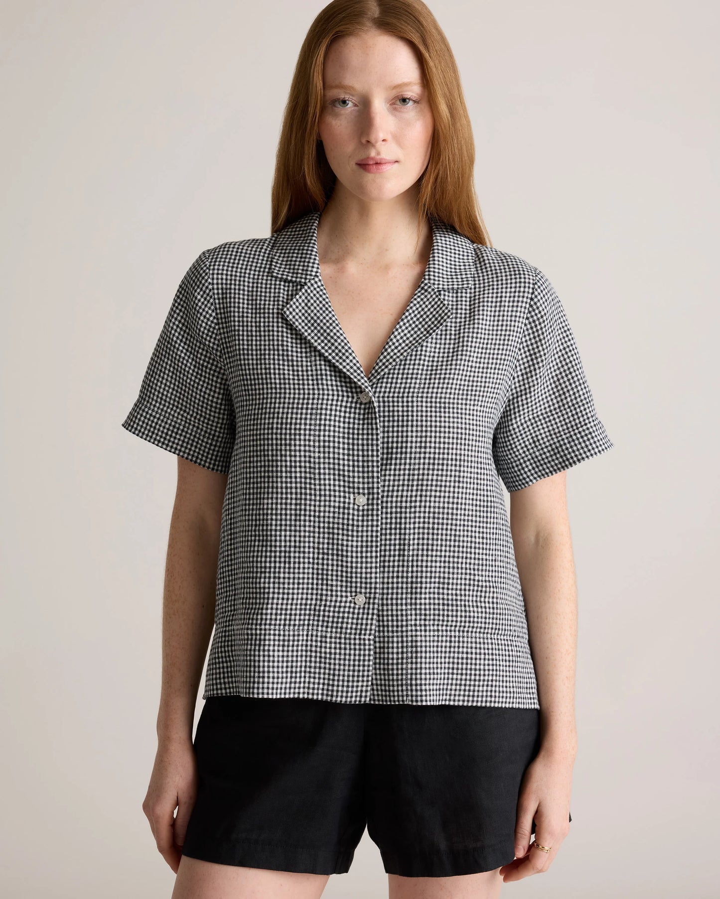 100% European Linen Short Sleeve Shirt - XS / Moonstone Blue