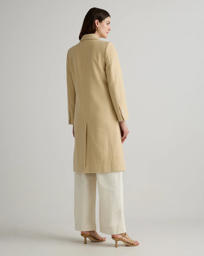 Italian Wool Double-Breasted Coat - XS / Heather Buttercream