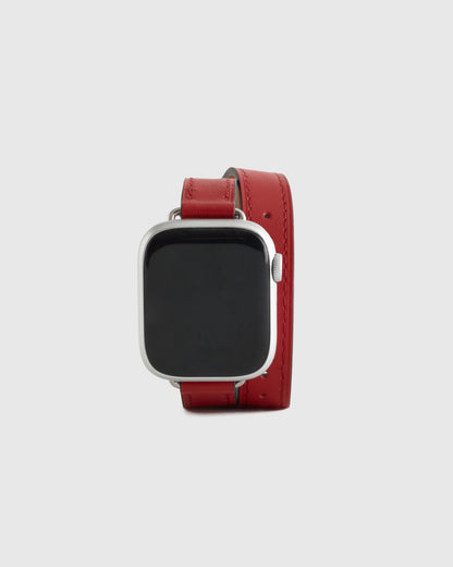 Leather Double Wrap Smartwatch Band - 38mm - 42mm / Dark Green