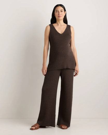 Cotton Cashmere Maternity Wide Leg Pants - XS / Heather Charcoal