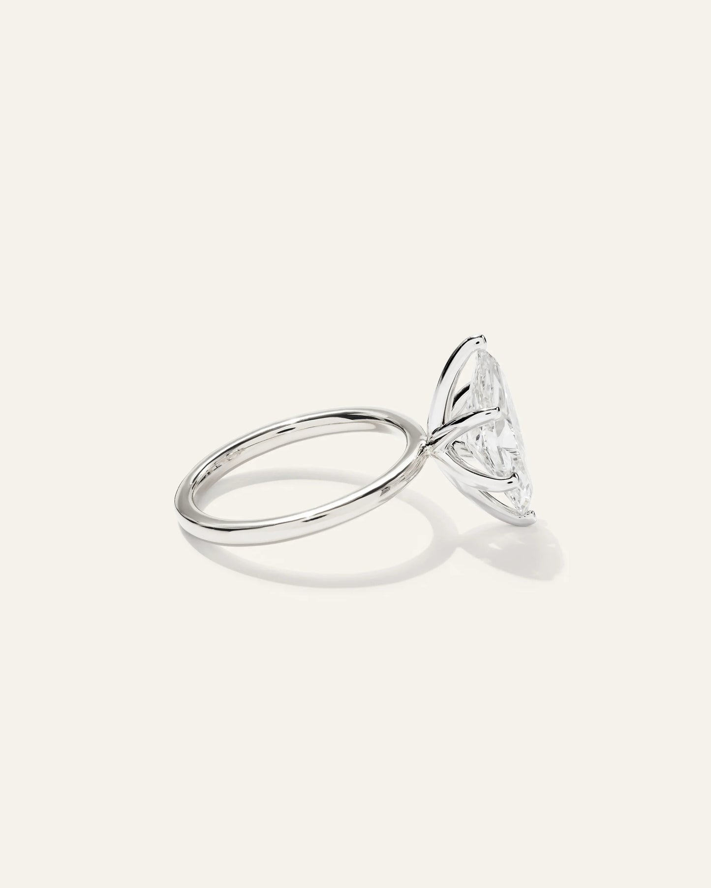 Lab Grown Diamond Marquise Comfort Fit Engagement Ring - 3ct - 4 / Yellow Gold