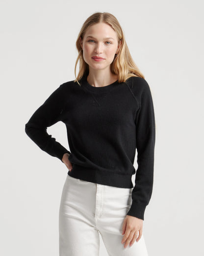 Mongolian Shrunken Cashmere Sweatshirt - XS / True Navy