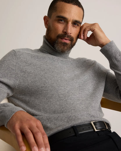 Mongolian Cashmere Turtleneck Sweater - S / Black