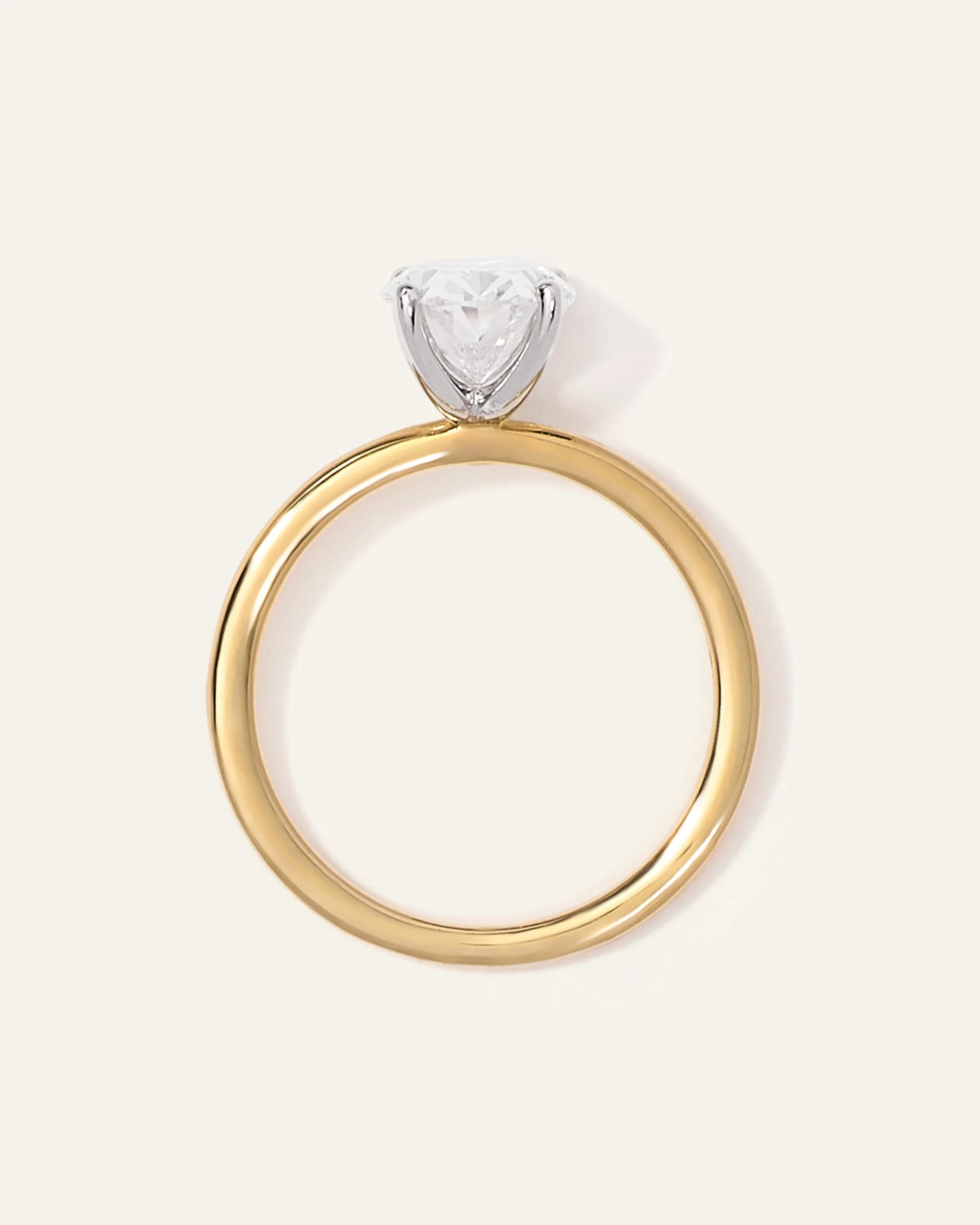 Lab Grown Diamond Oval Petite Classic Engagement Ring - 2ct - 4 / Yellow Gold