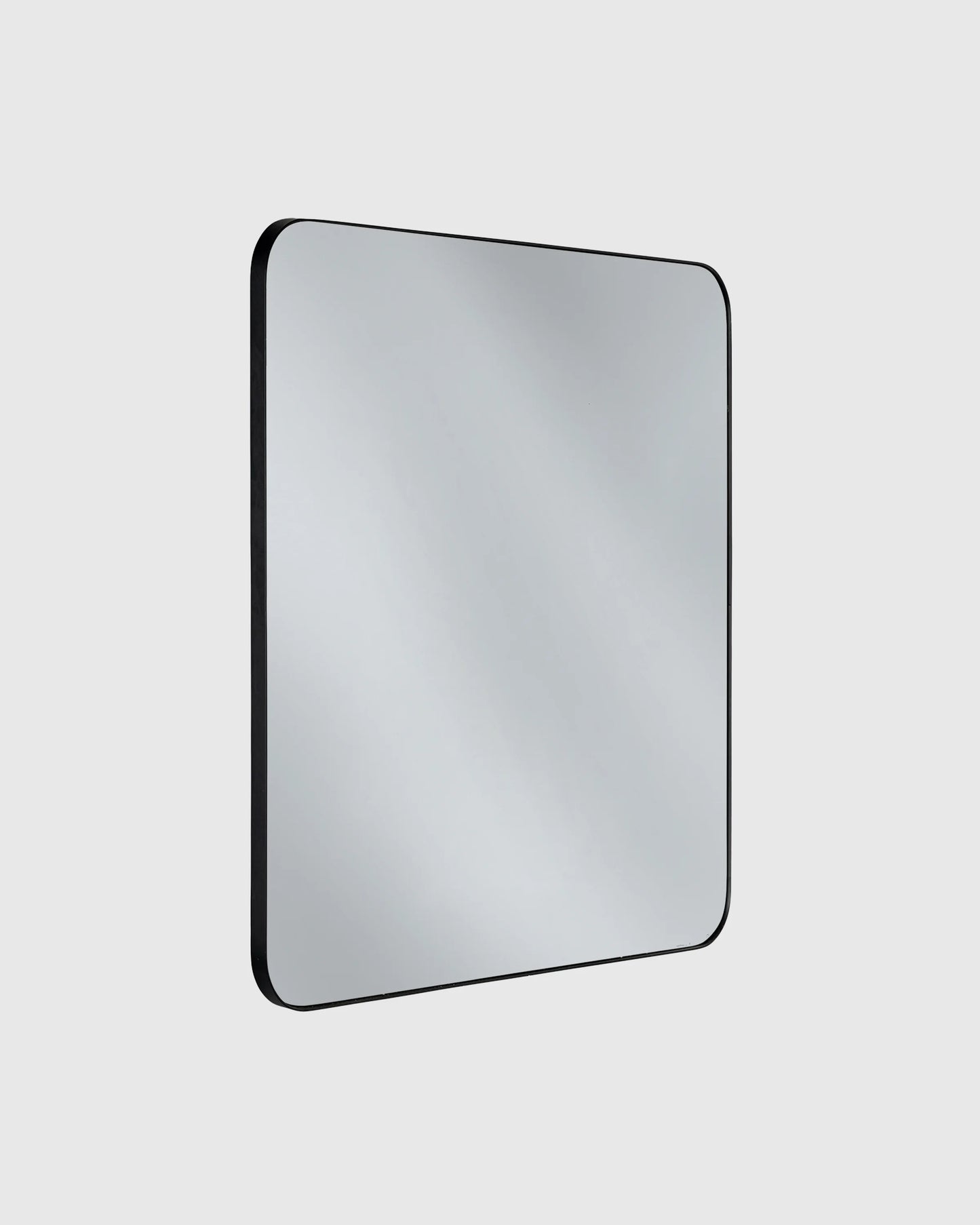 Square Metal Framed Wall Mirror - One Size / Black Metal Frame