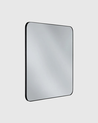 Square Metal Framed Wall Mirror - One Size / Black Metal Frame