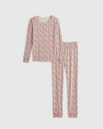 Bamboo Long Sleeve and Pant Pajama Set - 2T / Wildflower Dreams