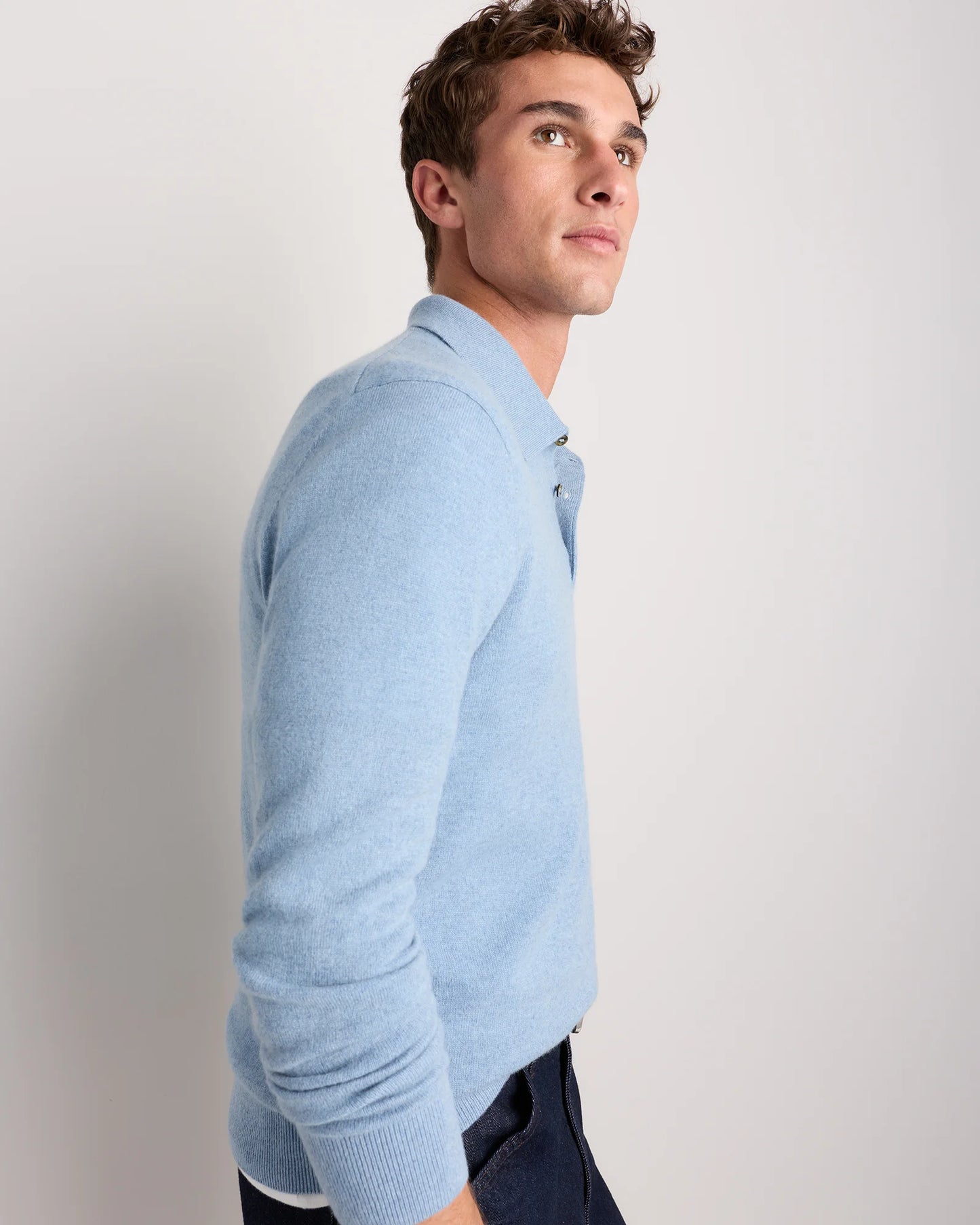 Mongolian Cashmere Polo Sweater - S / True Navy