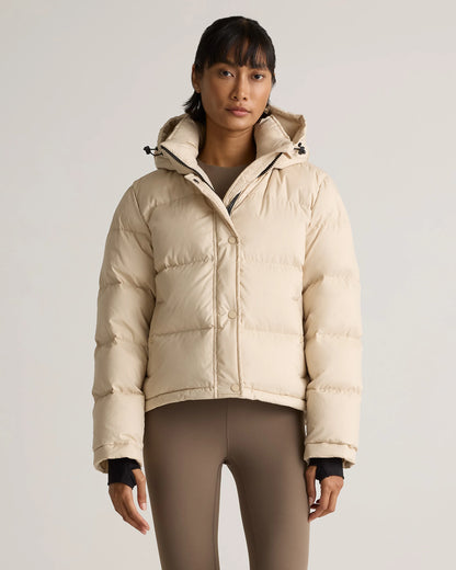 Responsible Down Cropped Puffer Jacket - XS / Shiny Black